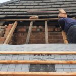 Working on roof repair